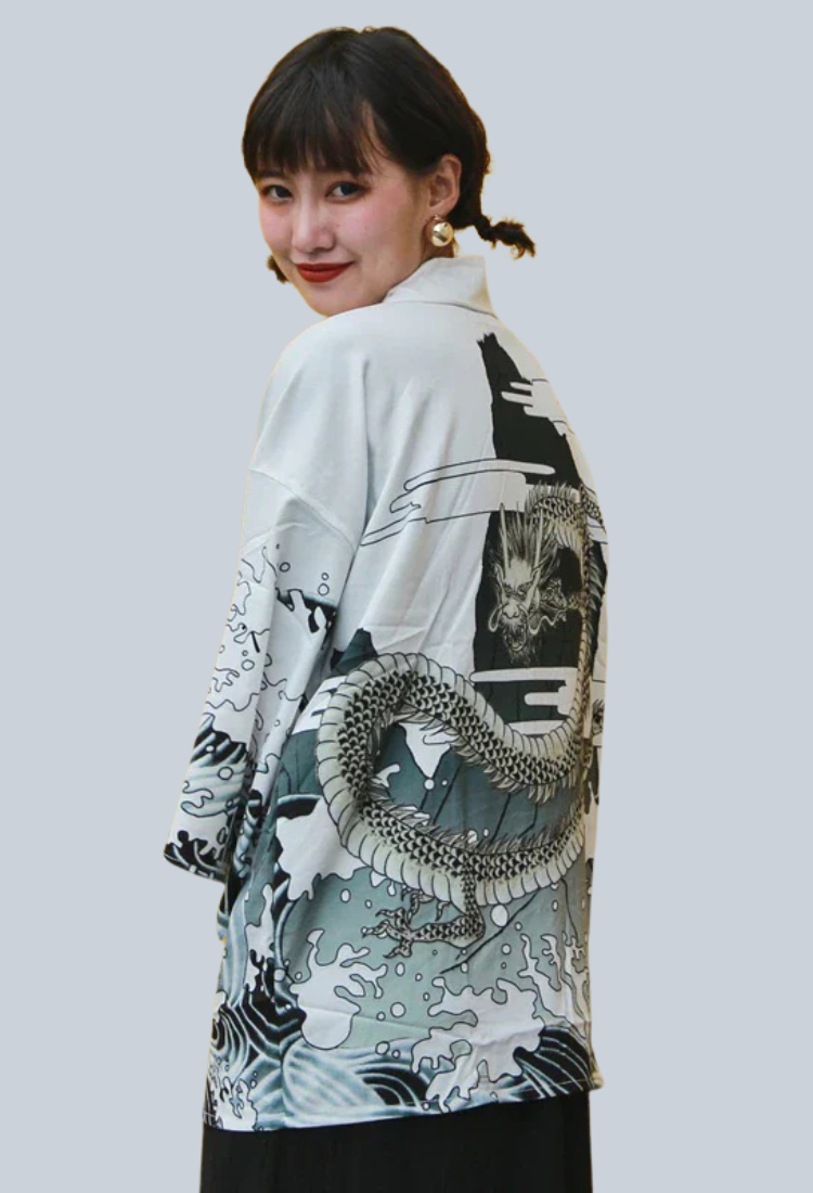 VESTE KIMONO FEMME BLANCHE | TSUBATA