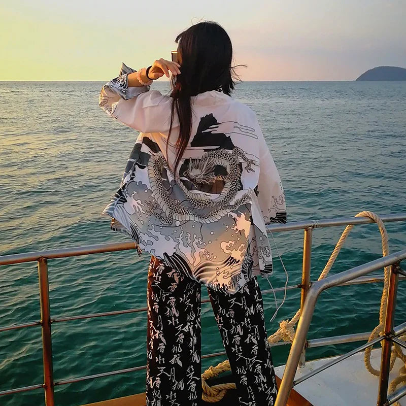 VESTE KIMONO FEMME BLANCHE | TSUBATA