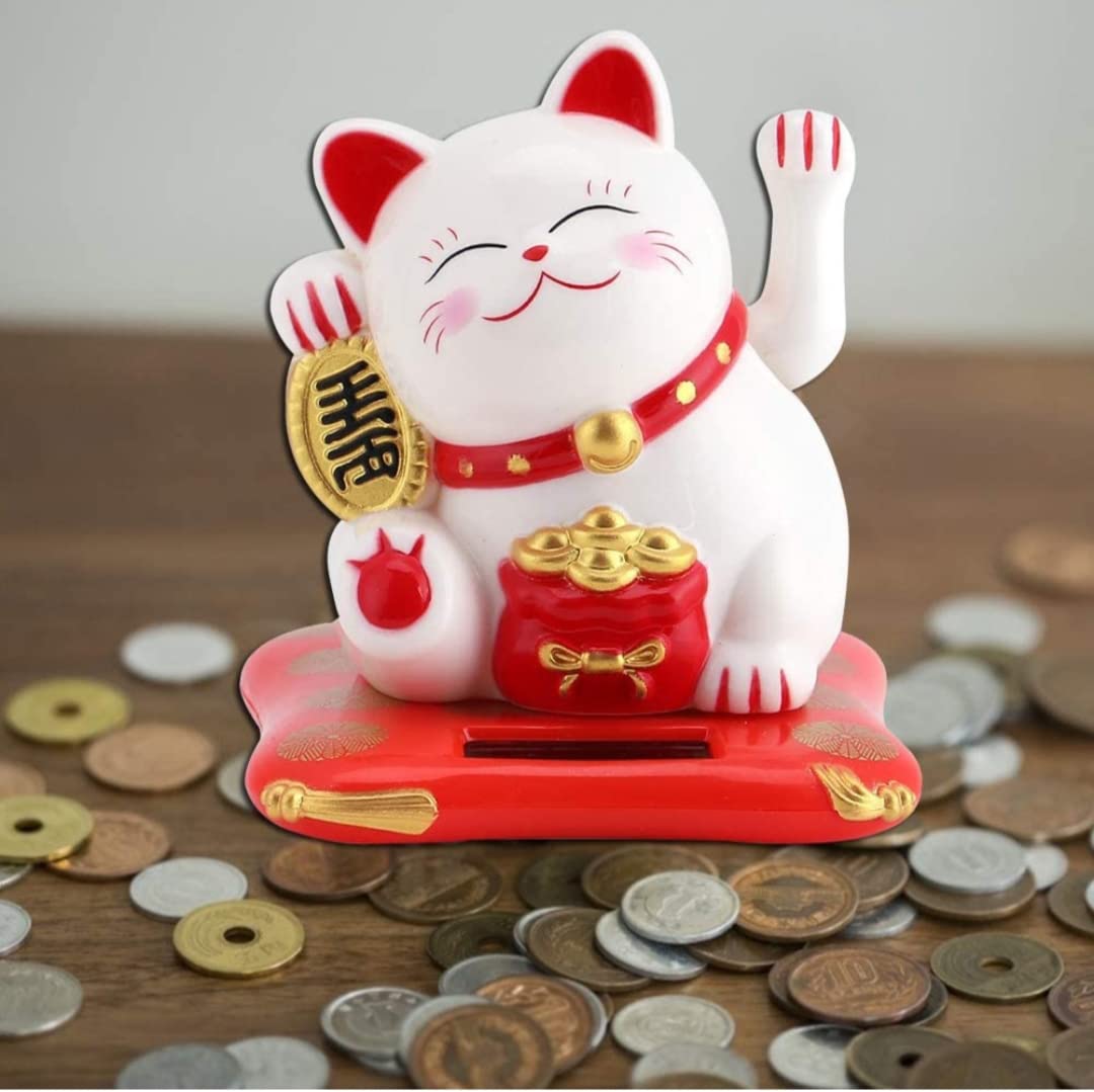 Maneki Neko Porte Bonheur | Blanc Solaire