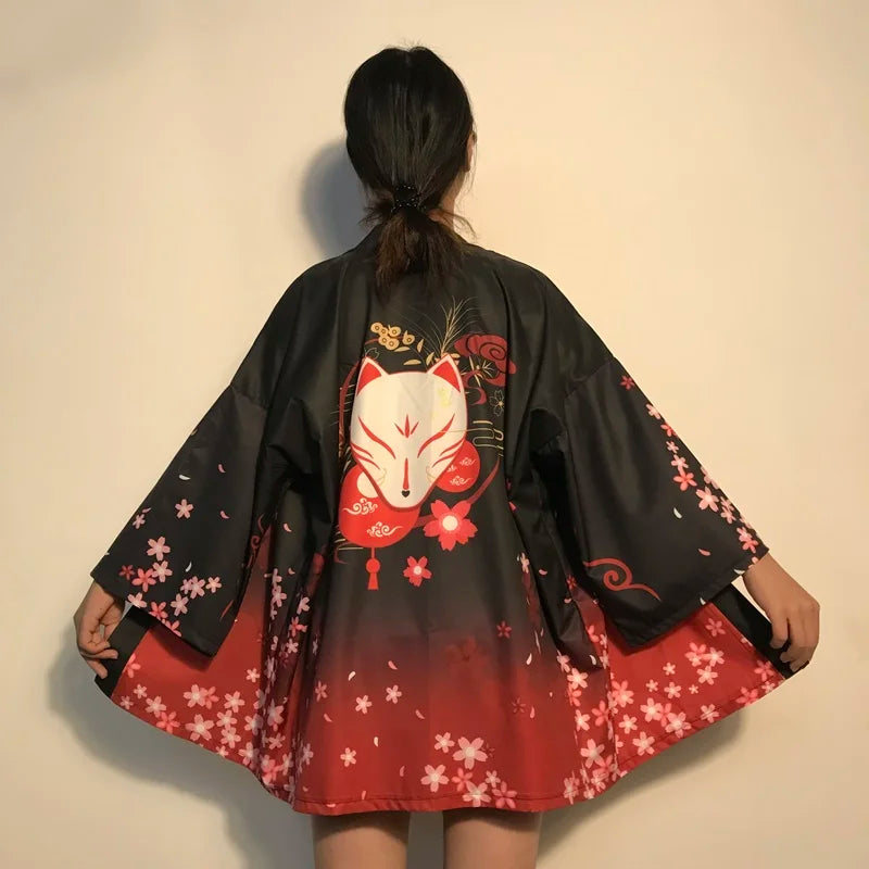 Veste Kimono Femme Rouge | NAGORIE