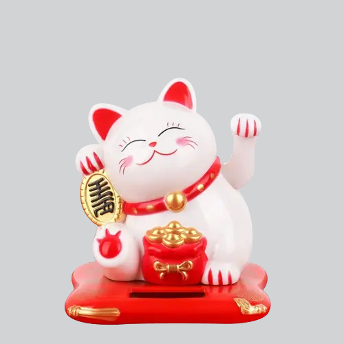 Maneki Neko Porte Bonheur | Blanc Solaire