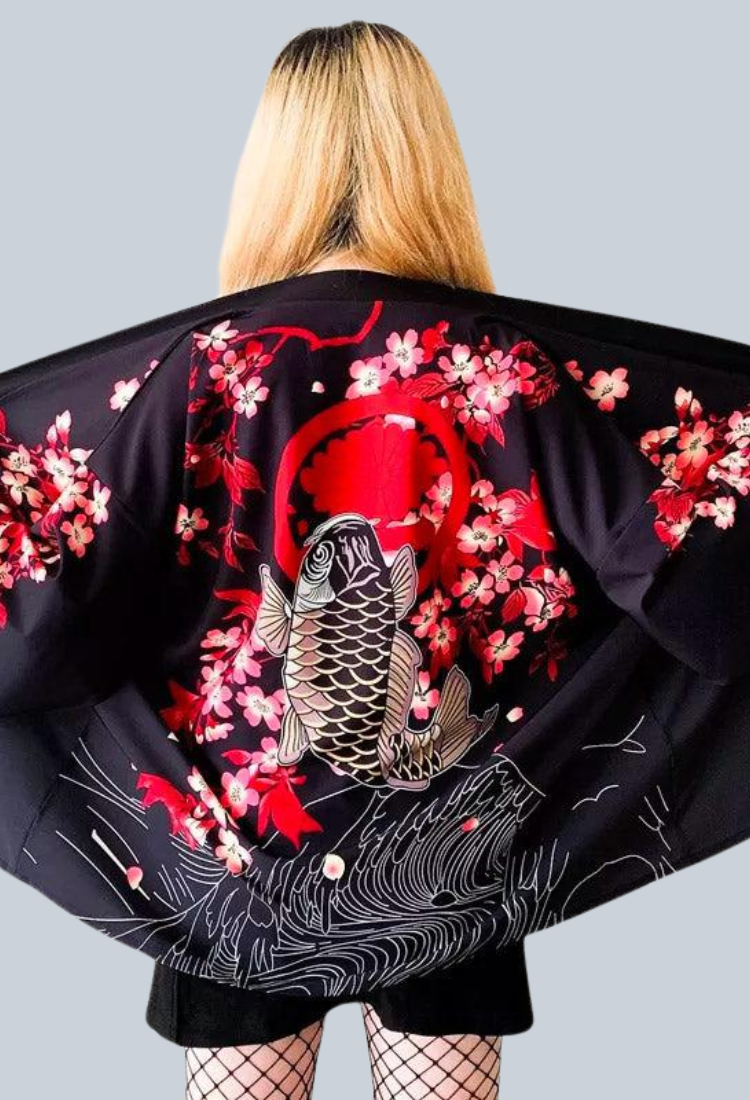 VESTE KIMONO FEMME FLEURIE | IKARUGA