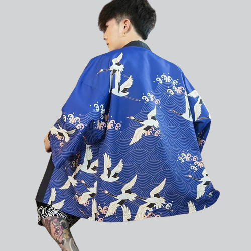 Veste Kimono "Grue Japonaise" | NAGORIE