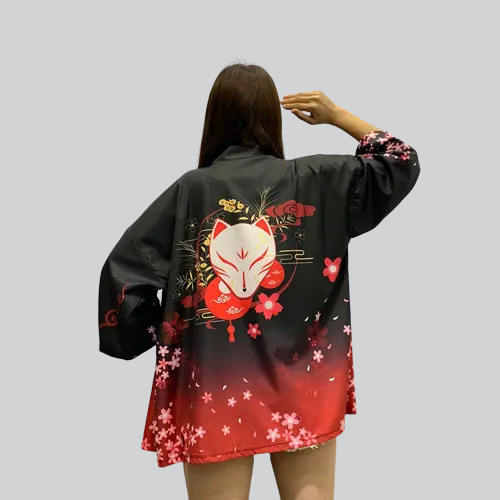 Veste Kimono Femme Rouge | NAGORIE