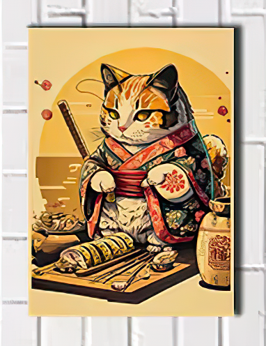 Affiche Japonaise | Chat Flower