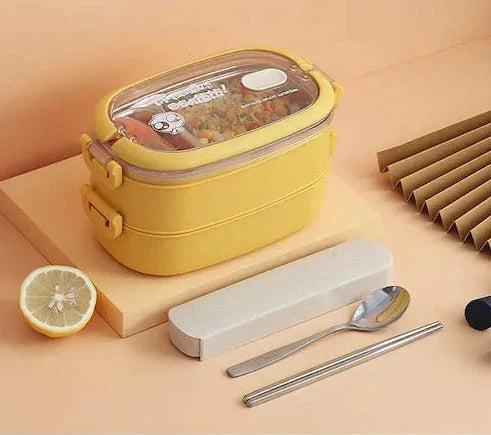 Bento Japonais Classique jaune double étages