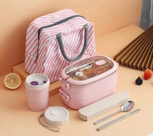 Boite Bento Chauffante rose deux étages