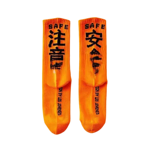 Chaussette Japonaise Homme orange signe kanji
