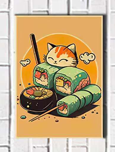 Affiche Japonaise | Chat Kawaii