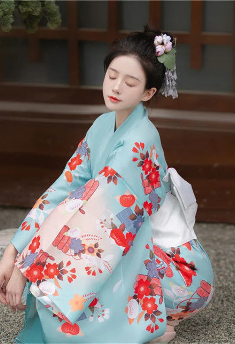 Kimono femme japonais fleurs de cerisier | matsukawa