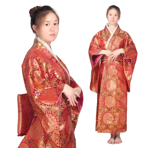 Kimono Japonais Traditionnel Femme Soie