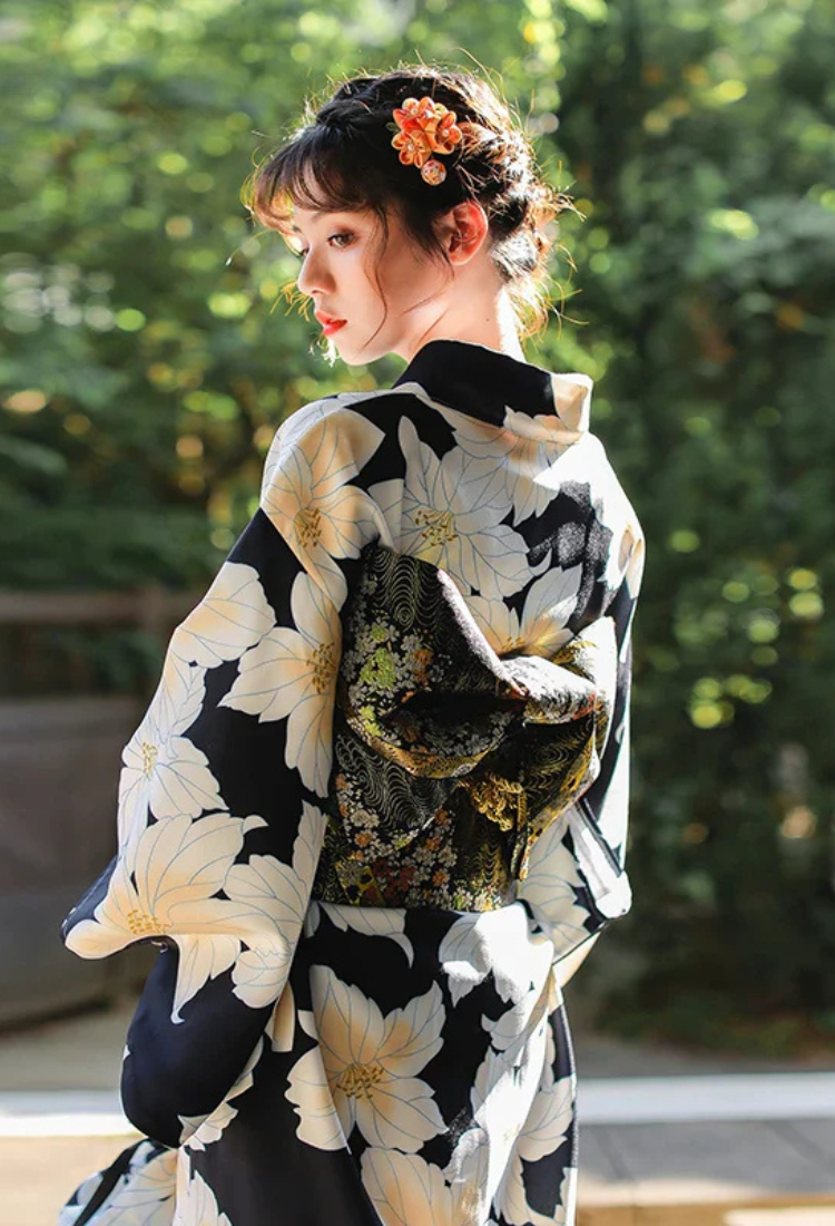 Kimono noir femme | kawazu