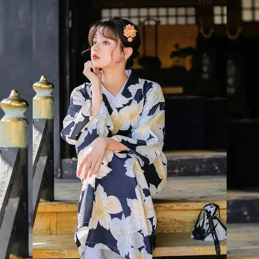 Kimono noir femme | kawazu