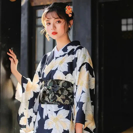 Kimono noir femme | kawazu