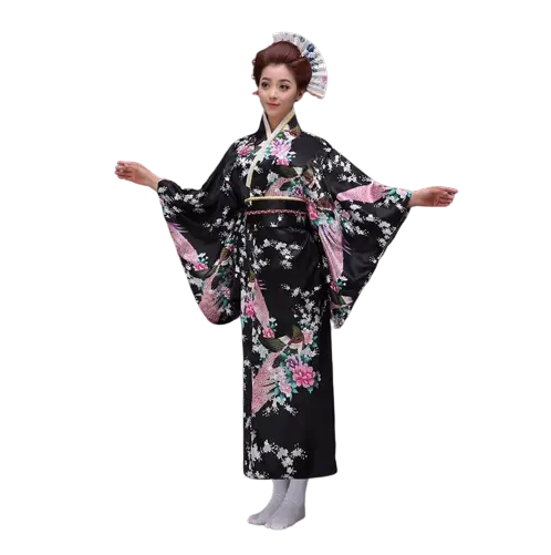 Kimono Noir Femme japonais