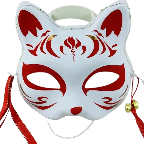 Masque Chat Japonais Kitsune Elégant 