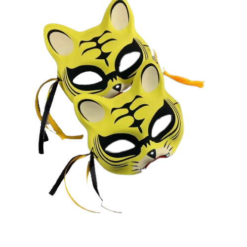 Masque Chat Japonais Noir et jaune | NAGORIE