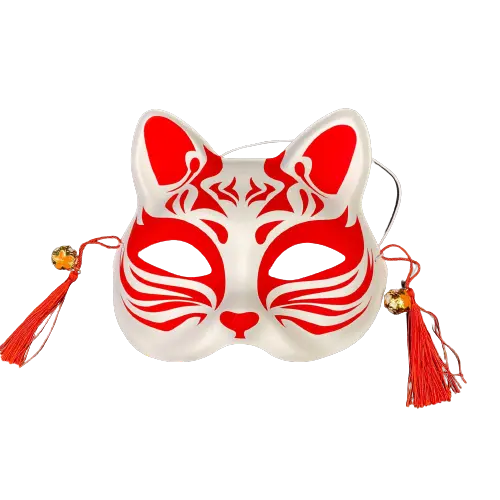 Masque Japonais Rouge kitsune traditionnel