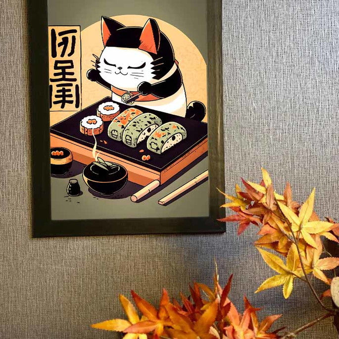 Affiche Japonaise | Chat Sushis