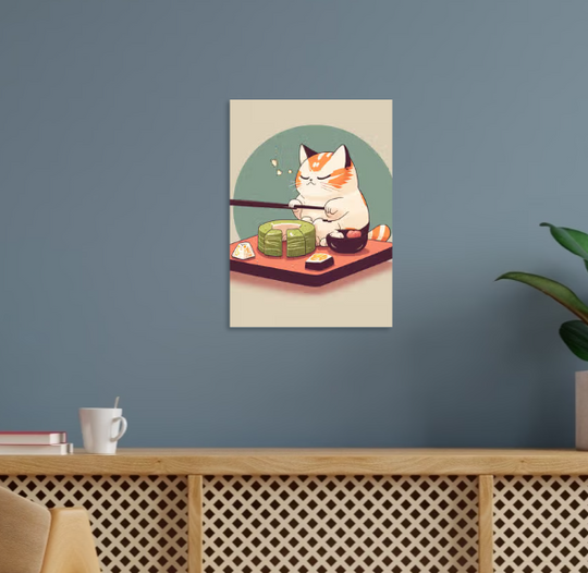 Affiche Japonaise | Gros Chat Kawaii