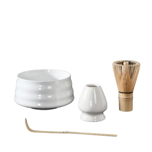 Service À Thé Ancien Porcelaine Japonaise blanche avec chasen