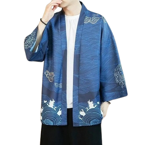 Veste kimono bleu marine | mobara