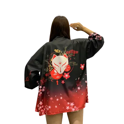 Veste Kimono Femme Rouge