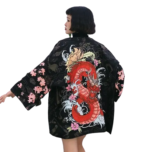 Veste Style Kimono Dragon