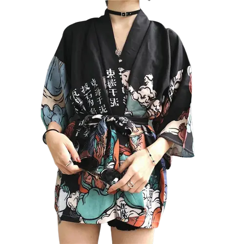 Veste Style Kimono Noir