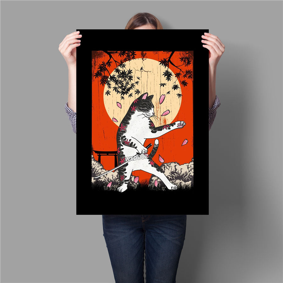 Affiche Japonaise | Chat Combattant